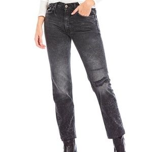 Free people vixen cigarette black raw hem jeans#66